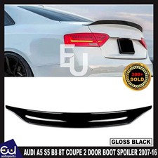 PER AUDI A5 B8 8T COUPE POSTERIORE NERO LUCIDO DUCKTAIL SPOILER BAGAGLIAIO LABBRO ALA 2007-16