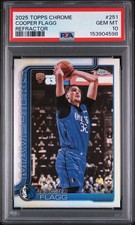 2025 Topps Chrome #251 Cooper Flagg Refractor PSA 10 Gem Mint