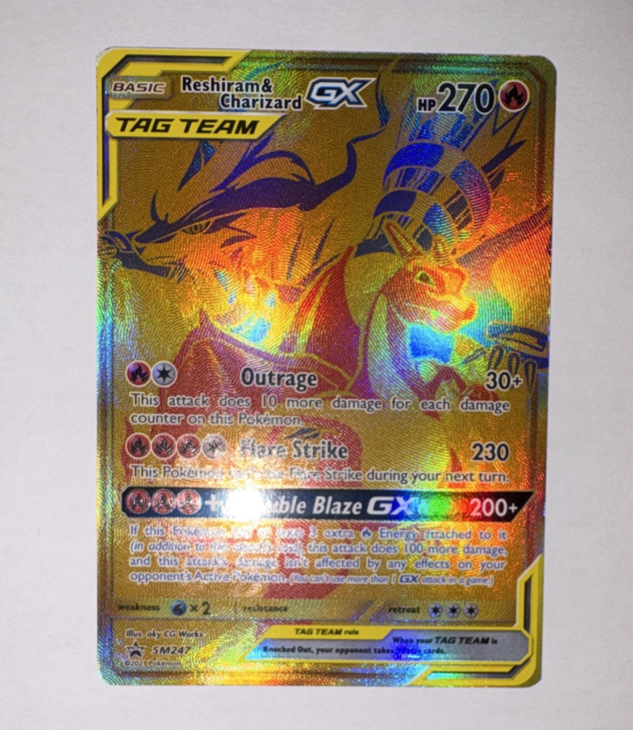 sm247 pokemon card value Pokemon Reshiram & Charizard GX SM247 — KadOone main image 0