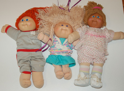 Cabbage Patch Kid Puppen , 3 Stck 2 x 40 cm   1 x 33 cm , zum aufbereiten