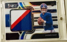 2025 Panini Select Jaxson Dart Jumbo Rookie Swatch Tri-Color Patch /99 RC Giants