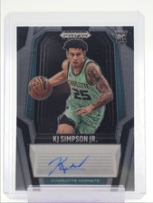KJ SIMPSON JR. 2024-25 PANINI PRIZM BLACK ROOKIE SIGNATURE RC AUTO Q6846