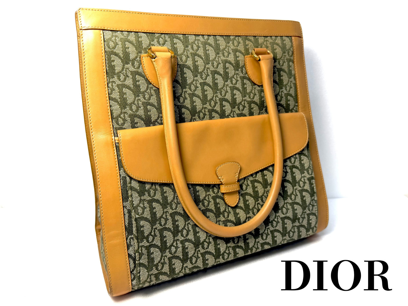 Christian Dior Handbag Tote Bag Trotter Canva Vintage Authentic