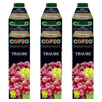 COPEO Traubensaft mit Premiumqualität süß Vegan 1000ml 6er Pack