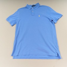 Ralph Lauren Polo Shirt Mens Sz M Blue Classic Fit Short Sleeve Cotton Pique