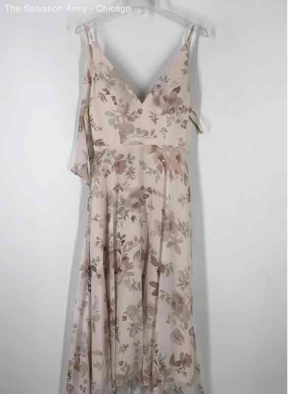 Jenny Yoo Collection Womens Pink Floral Sleeveless Maxi Dress Size 6