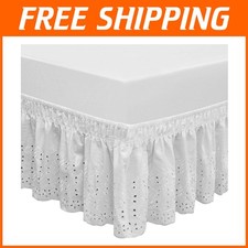 Easy On/Off Elastic Eyelet Dust Ruffle - White Queen/King