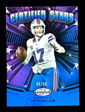 Josh Allen 2025 Panini Certified CERTIFIED STARS Blue 08/50 Bills #CST-JAN