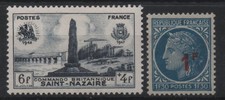 FRANCE 1947 : N° 786/791 DÉBARQUEMENT SAINT-NAZAIRE/CÉRÈS (Surchargé) NEUF** TTB
