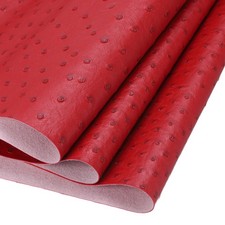 Faux Leather Sheet 53" x 12" Ostrich Red PU Leather Roll