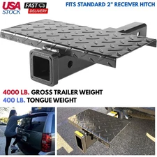 2" Hitch Step Extension for Short Tongue Trailer Extending Beyond Jeep Rear Tire