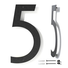 12 Inch Modern Metal House Numbers - Black, Floating, Small Signage, BLACK