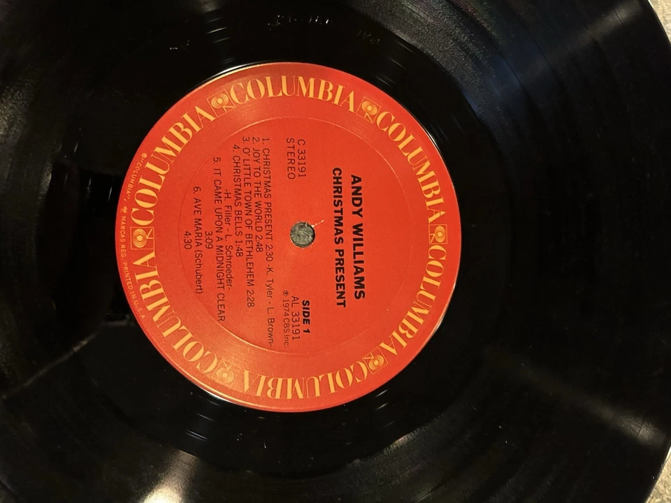 Andy Williams Christmas Present Vinyl Record C 33191 VG Holiday - Image 4 of 4