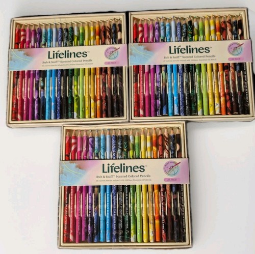 60 Pack Lifelines Scented Colored Pencils -Classic & Earth Palette - Rub & Sniff