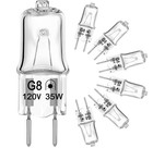 G8 Halogen Bulb 35W 120V T4 JCD Type G8 Base Bi-Pin Xenon Light Bulbs 6 Pack