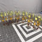 Vintage Federal Tom Collins Zombie Glasses MCM 6.75" Yellow Orange Brown Black 6