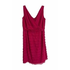 NWT S.L. Fashions Berry Chiffon Cocktail Dress Tiered Wedding Guest MSRP $70