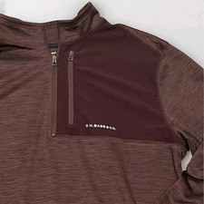 G.H. Bass  Co Men  s M Mixed Media 1/4 Zip Pullover Soft, Wine, Maroon, Red