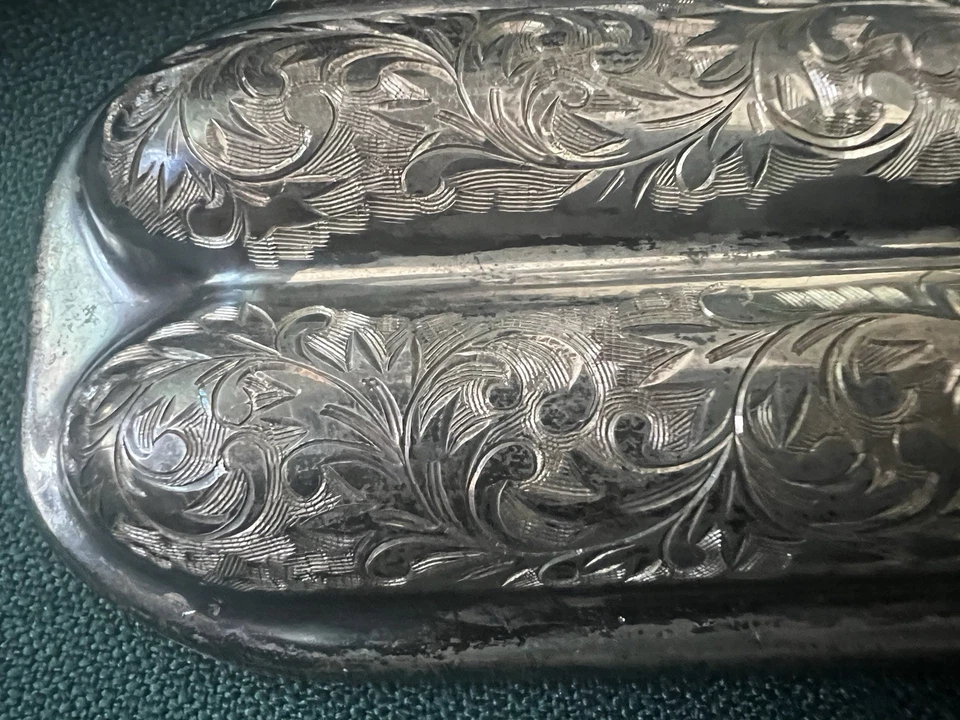 FABULOSA CAJA DE CIGARROS DOBLE VINTAGE GRABADA PLATA ESTERLINA 950 GRABADA Y MONO Foto 3 de 4