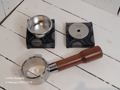 Siebträger Salbei/Breville 54 mm Nussbaumboden & IMS BV200IM & IMS B62.52TH28E