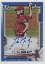 2021 Bowman Draft Chrome Pick Blue Refractor /150 Luke Murphy #CDA-LMU Auto 03ox