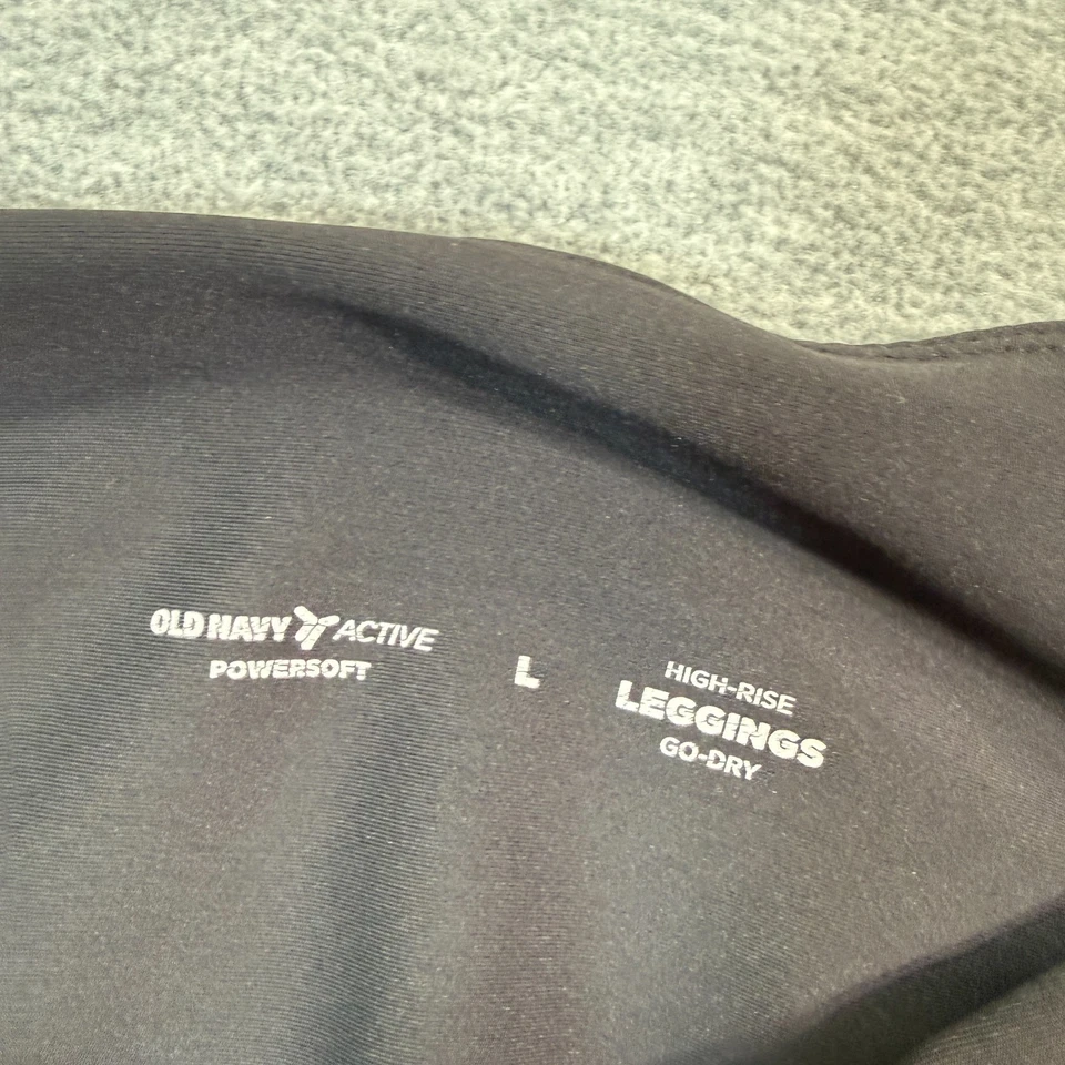 Leggings femininas Old Navy Active L pretas Powersoft cintura alta seca ioga joggers - Imagem 4 de 4