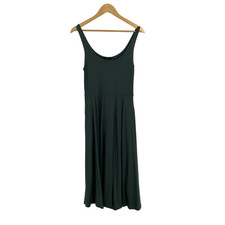 Quince Tencel Jersey Fit & Flare Dress Dark Olive Basic Sleeved M