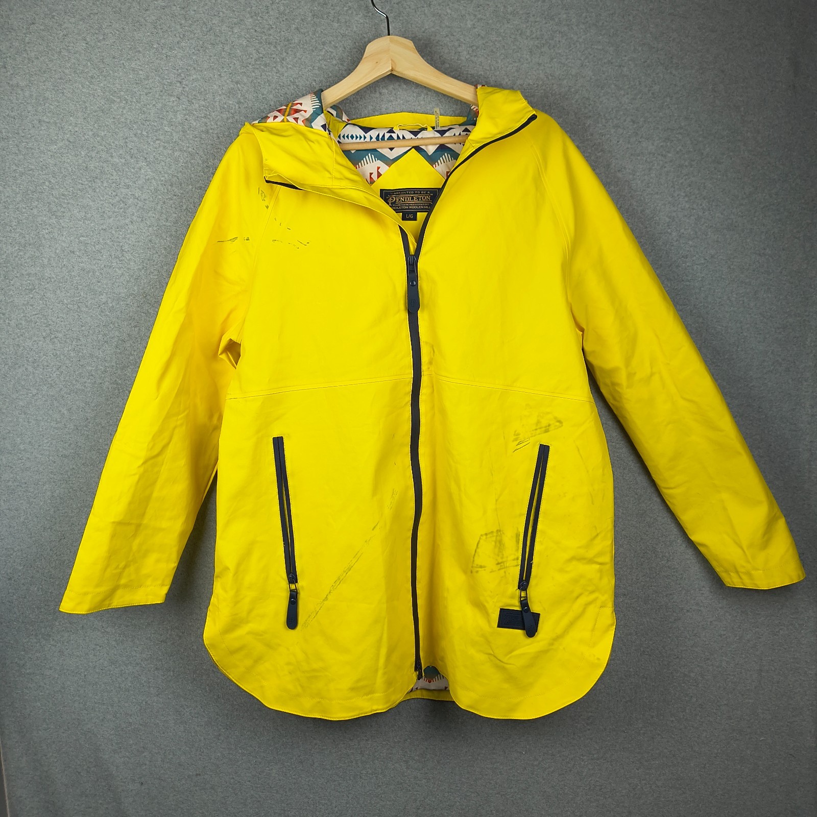 Pendleton Rain Jacket Womens Large Yellow Sonoma … - image 2