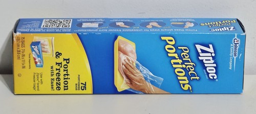 Ziploc Perfect Portions Portion & Freezer Bag 75 Count - NEW AND SEALED - Afbeelding 4 van 5