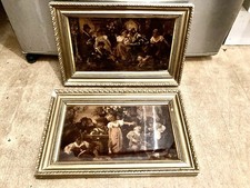 Antique Framed Crystoleums Pair