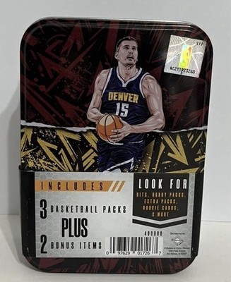 Nikola Jokic NBA Collectors Tin With 3 Basketball Packs Plus 2 Bonus Items New