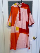 catherine ogust penthouse vintage dress rare light pink colorblock size S