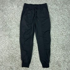 Lululemon Pants Womens 8 Black Jogger Tapered Dance Studio Gym Yoga Workout Logo