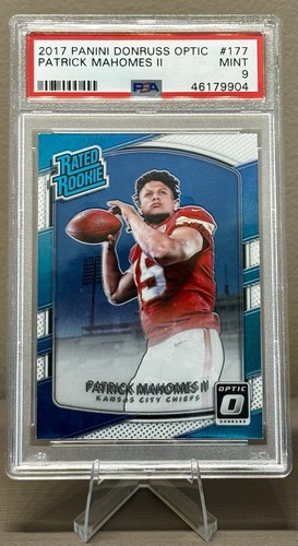 2017 Panini Donruss Optic Patrick Mahomes II RC Rated Rookie #177 Chiefs PSA 9