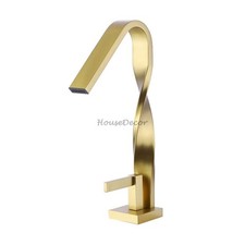 Modern Chrome Tall Basin Mixer Tap Waterfall Spout Twisted Monobloc Single Handl