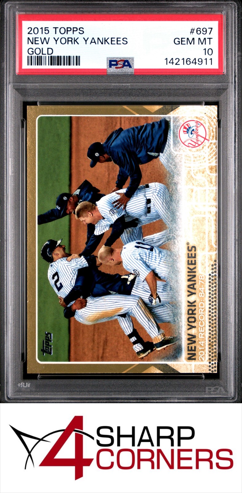 2015 TOPPS GOLD #697 DEREK JETER HOF NEW YORK YANKEES #/2015 PSA 10