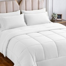 TwinXL Comforter Set - 5 Pieces Bed in a Bag Set White,All Season Down Altern...