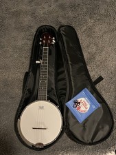 Vangoa 5-String Open Back Mahogany Banjo w/ Remo Head, Bag Vega Strings