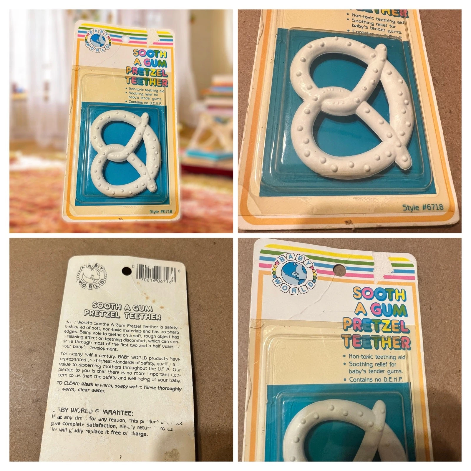 Baby World Sooth Gum pretzel white TEETHER Binky teething Stimulates gums
Opens in a new window or t
