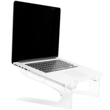 DuraClear Acrylic Laptop Stand Ergonomic 6" Riser Ventilated Design Clear