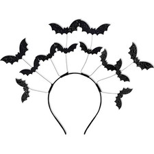 Halloween Headbands for Women, Glitter Bat Headbands, 12 Pack, Costume