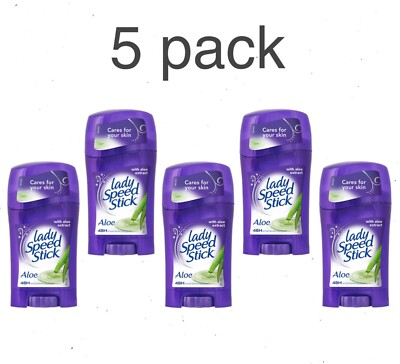 5pack LADY SPEED STICK ALOE SENSITIVE Womens antiperspirant stick 1.4oz /  40gr | eBay