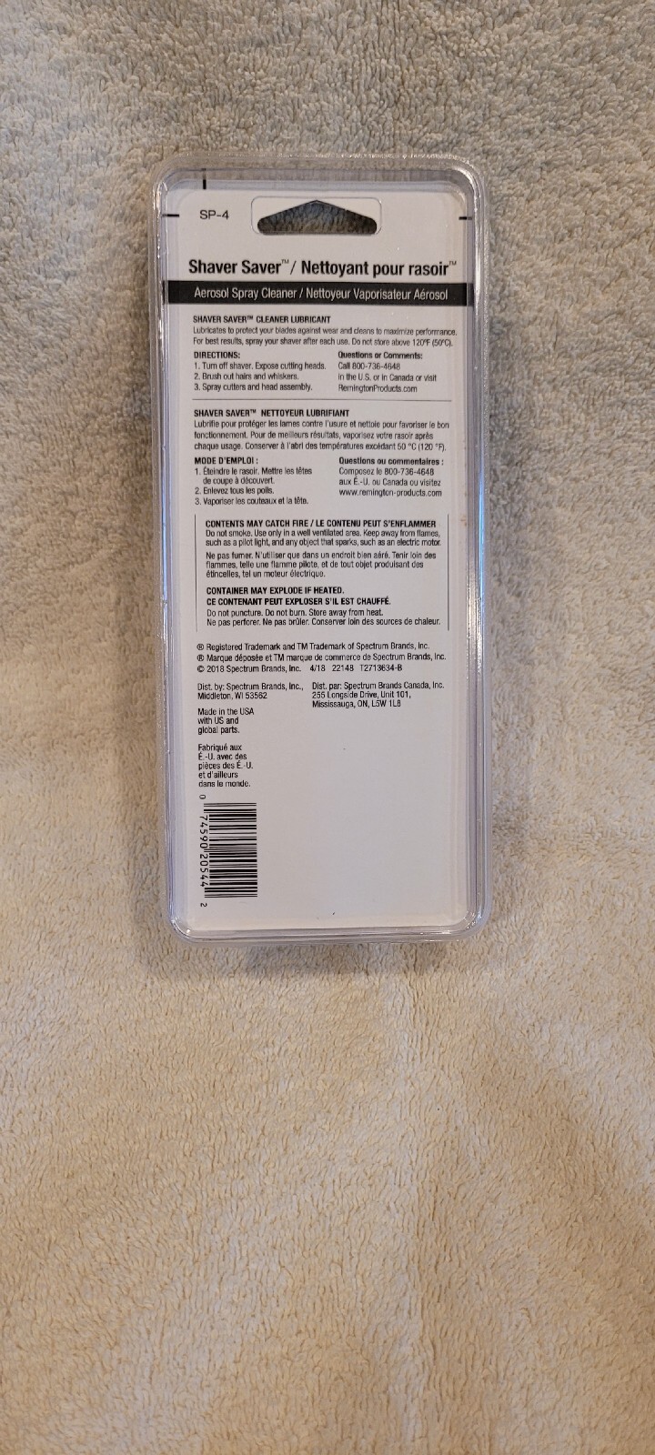 REMINGTON SP-4 Shaver Saver Cleaner & Lubricant Spray 3.8 Oz New in Package