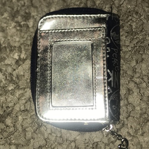 JUSTICE Peace Coin Purse Wallet Denim Blue & Silver - Picture 2 of 4