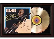B.B. King Framed Cherry Wood Reproduction Signature LP Record Display "M4"