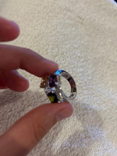 Anello vintage fascia argento sterling 925 bellissimo unico misura 8 - Foto 2 di 7