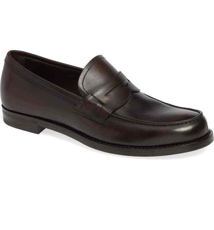 100% AUTHENTIC NEW MEN PRADA VITELLO BRISTOL BROWN PENNY LOAFERS UK 11/US 12