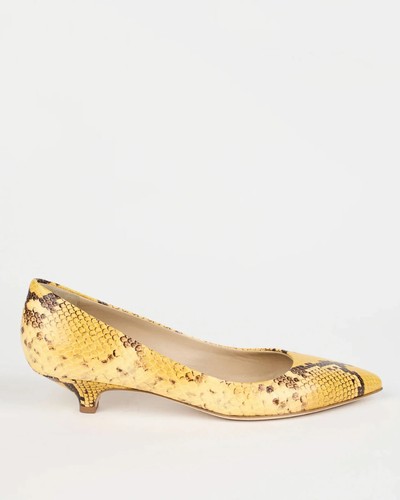 JAMIE HALLER KITTY POINT HEELS IN YELLOW - Size 41 NIB - Picture 2 of 4