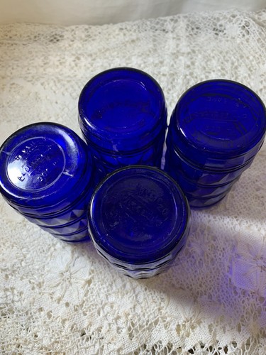 Francosinho Cobalt Blue Juice Drinking Glasses.Brazil Set Of 4. 10 Oz - 第 6/7 張圖片