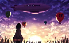 Landscape anime girls art sky nature skyscape clouds Custom Gaming Mat Desk